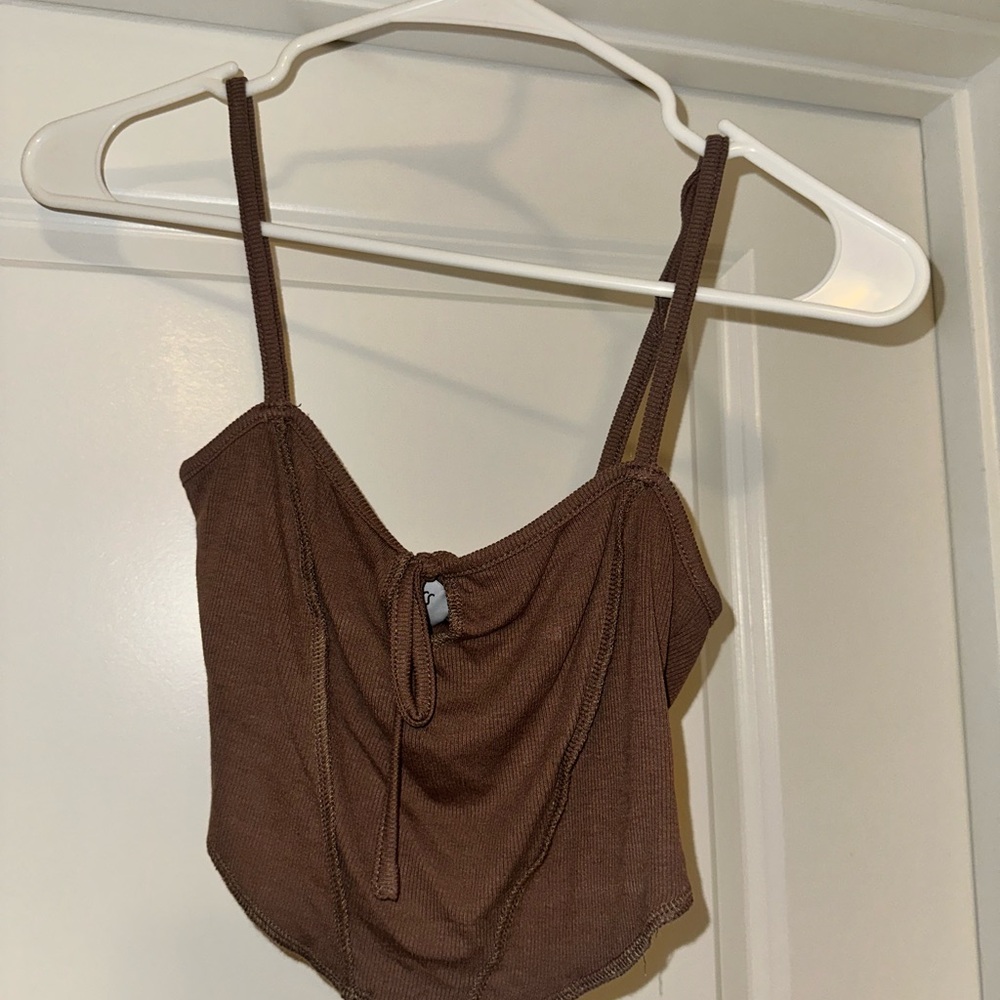 Princess Polly Mocha Ribbed Tank